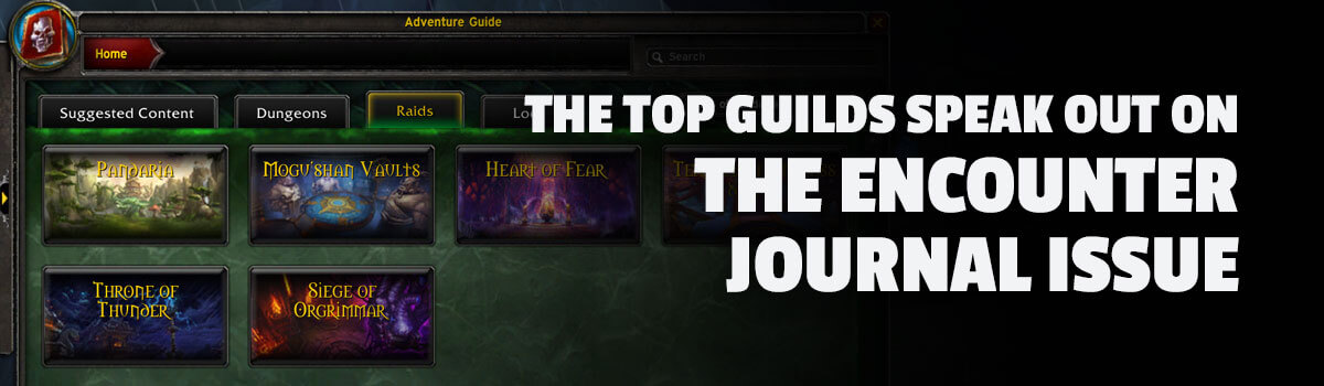 The Top Guilds Speak Out on the Encounter Journal Issue