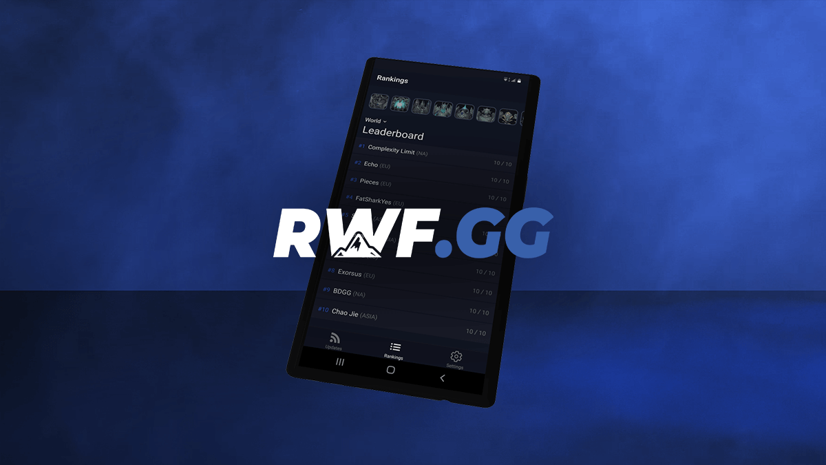 Introducing RWF.GG - The First Ever Progress Tracking Mobile App