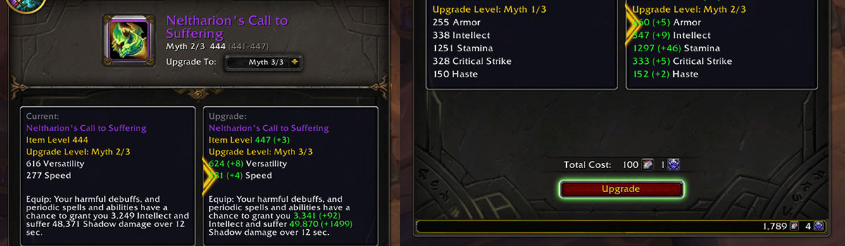 How to Upgrade Myth Gear to Item Level 447