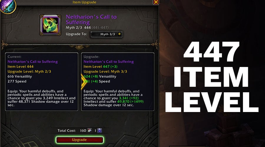 How to Upgrade Myth Gear to Item Level 447