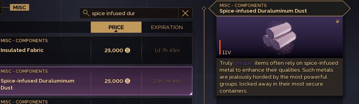 Where to find Spice-infused Duraluminum Dust in Dune Awakening