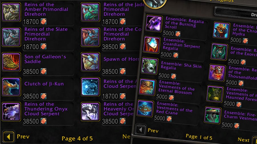 Minimum Bronze Requirements for all MoP Remix Rewards