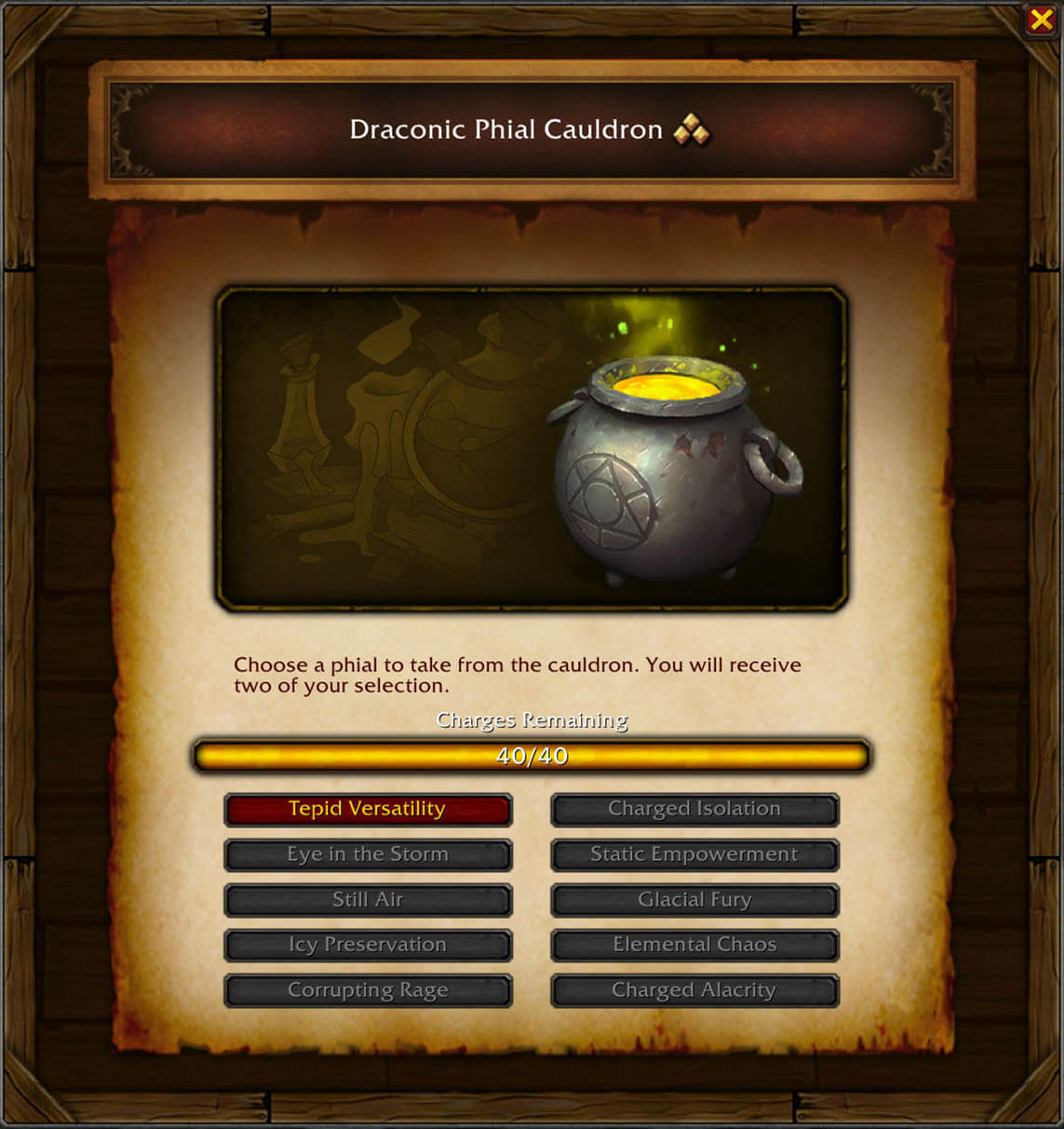 draconic phial cauldron ui