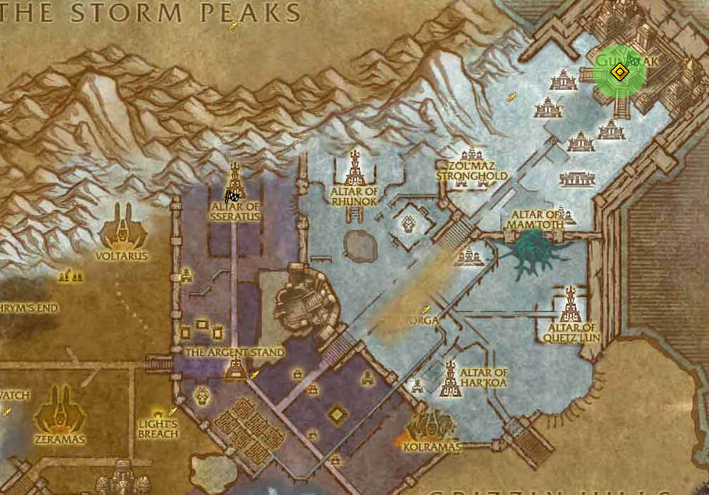 Gundrak Fast Track Location Map