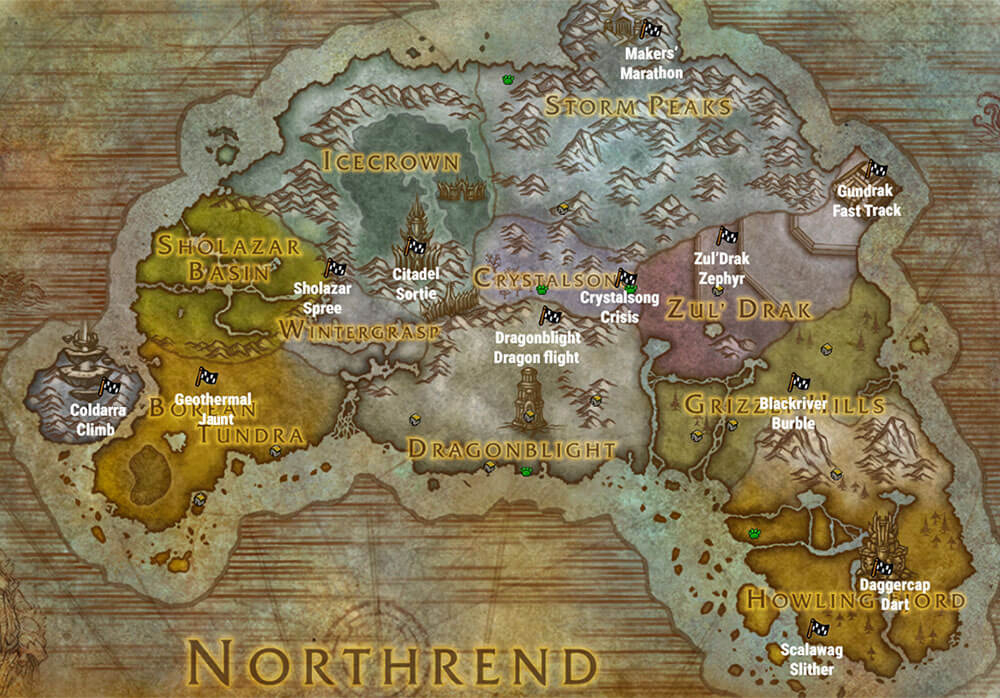 northrend cup race locations full map