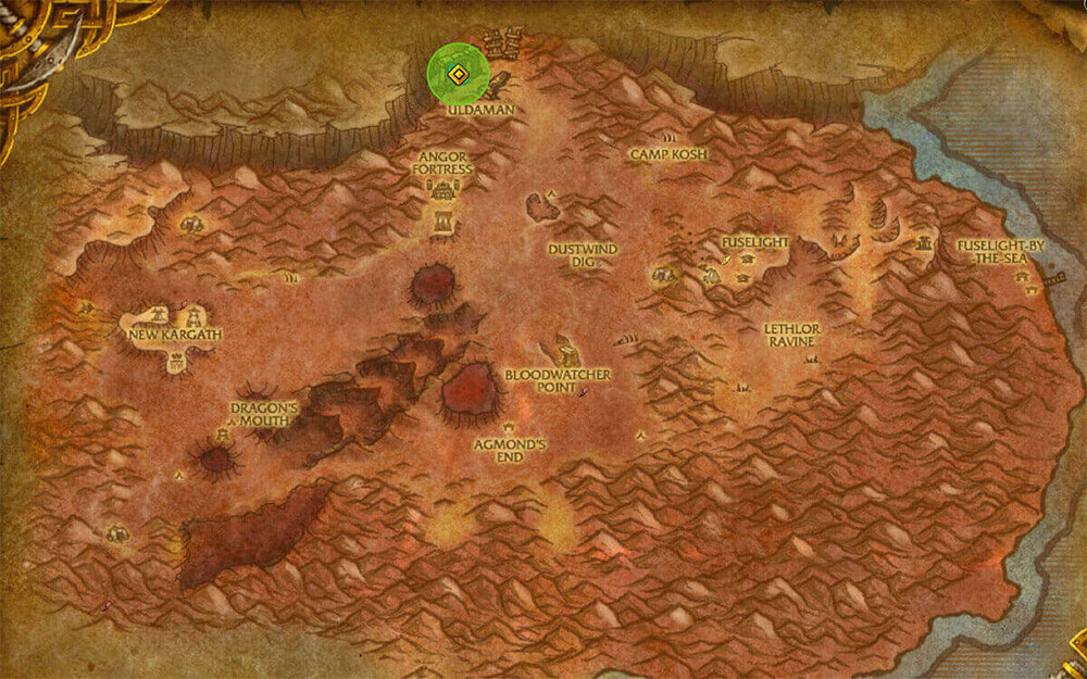 Uldaman Location Map