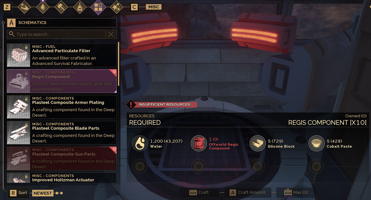 dune awakening augmentations regis components