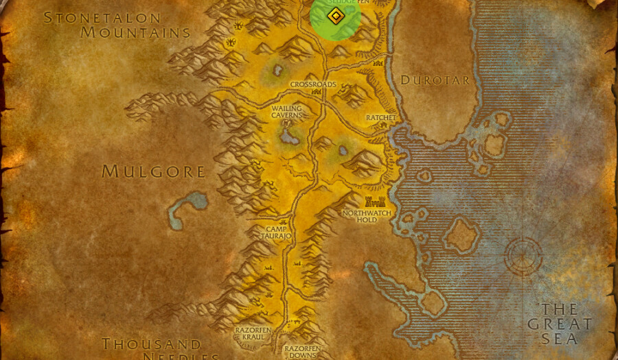 wow forever the barrens map location three