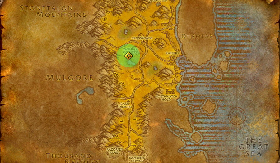 wow forever the barrens map location one