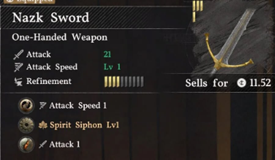 nazk sword stats