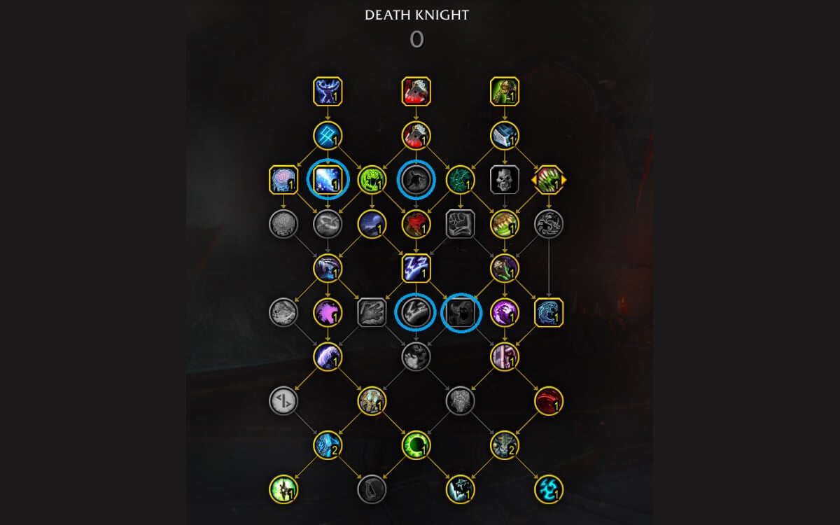 Blood DK Class Tree Talent Options