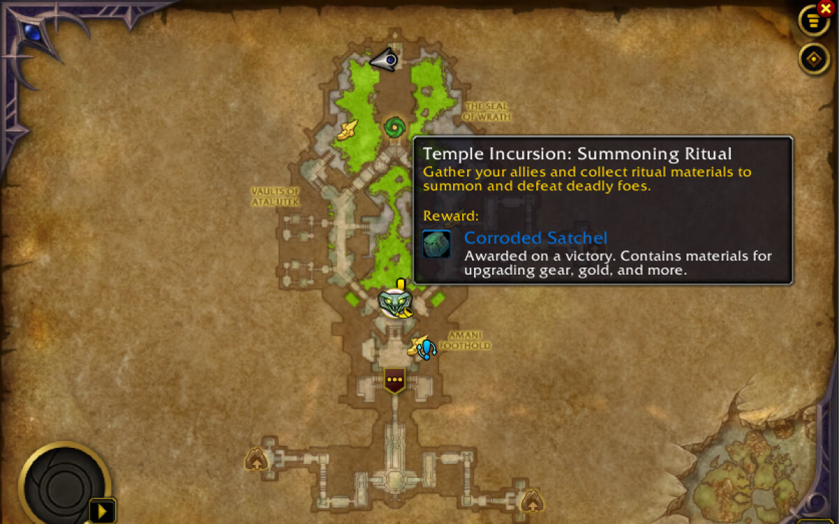 vaults of atalutek temple incursion map location