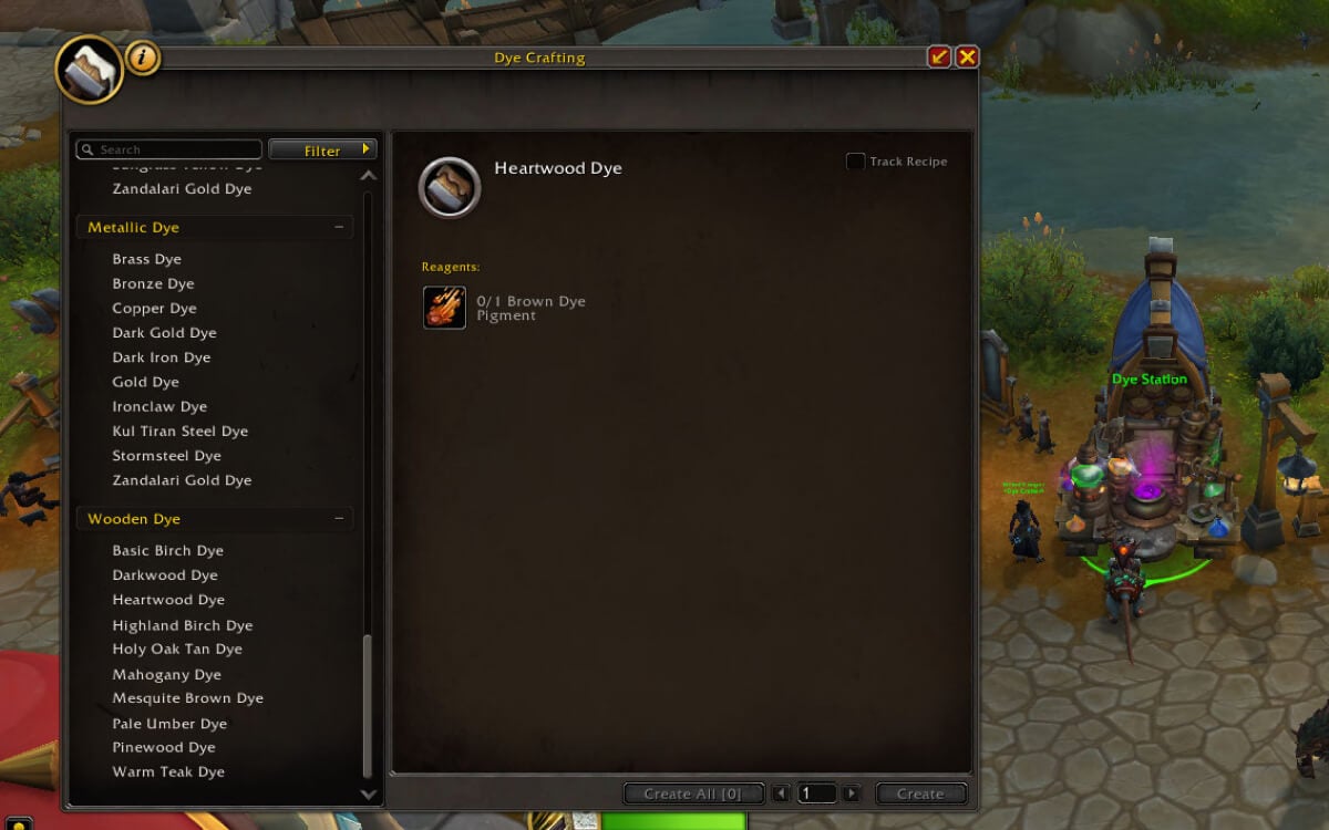 dye crafting station example