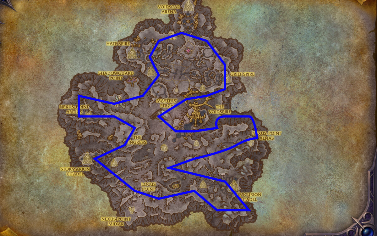 voidstorm mote of pure void mining route