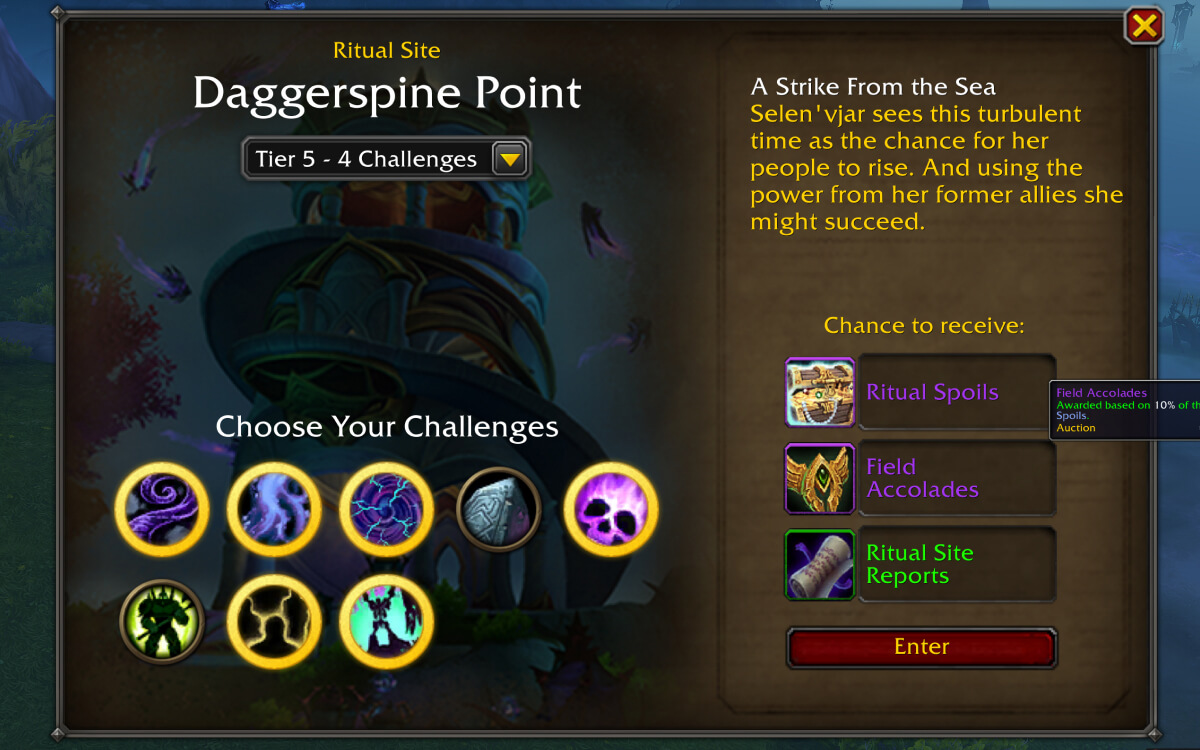 best challenges for ritual sites