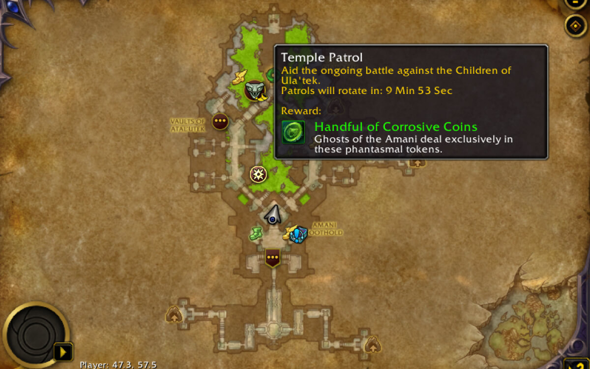 vaults of atalutek temple patrol map location