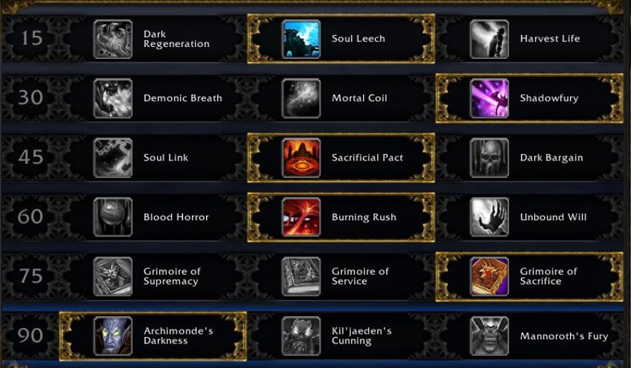 destruction warlock talent raid