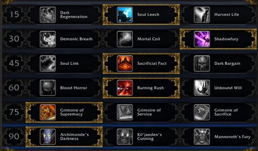 affliction warlock talent raid