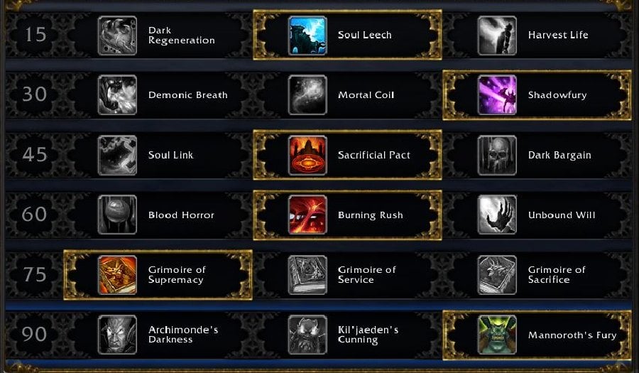 affliction warlock talent dungeon