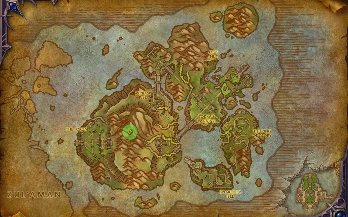 the coiled isle skyriding glyph the fangs map location
