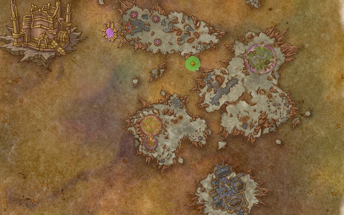 crudely stitched sack location map