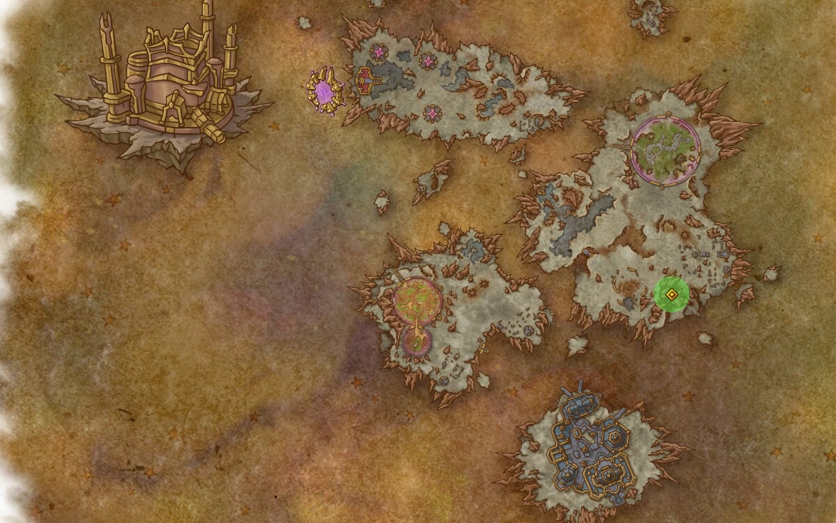 shattered crystals location map