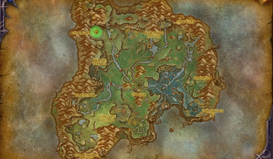 harandar glyph locations roots of teldrassil