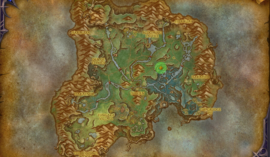 harandar glyph locations blossoming terrace