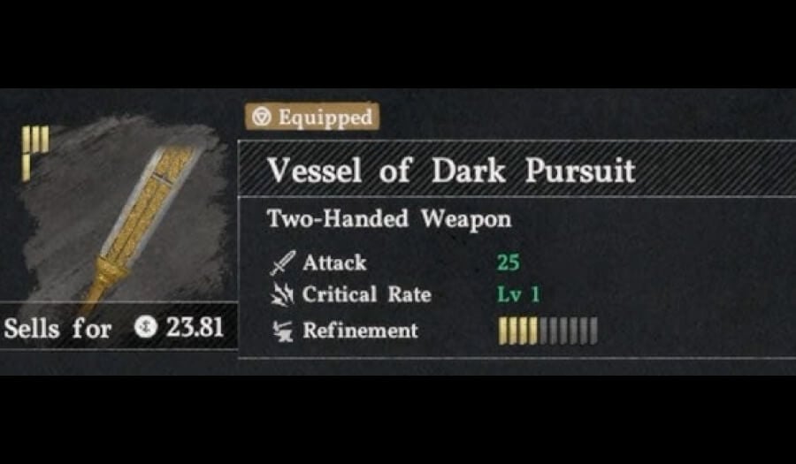 vessel of dark pursuit sword