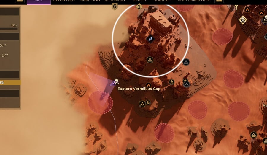 dune awakening flour sand location map close