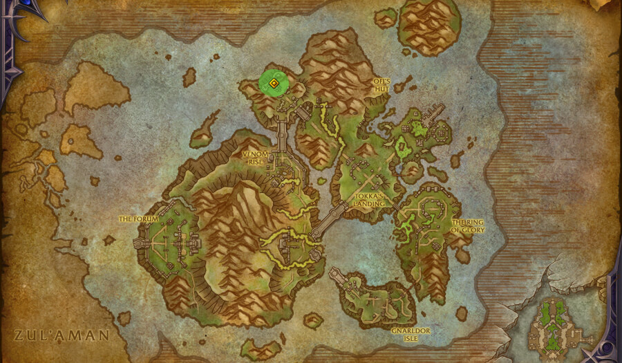 coiled isle treasure map zuljans stash