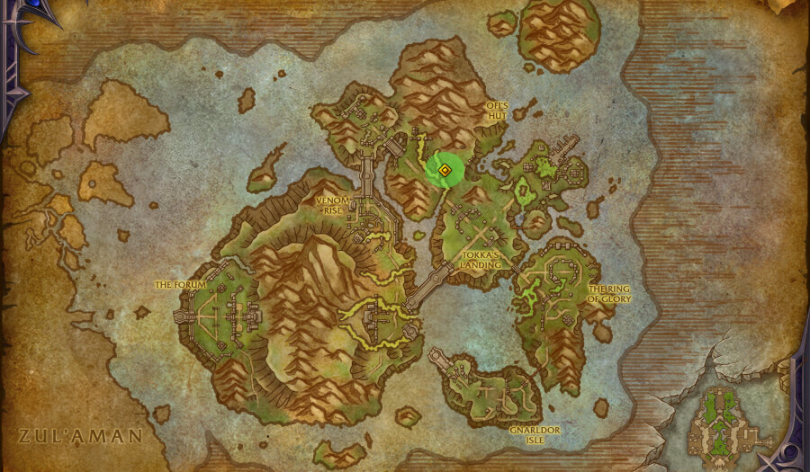 coiled isle treasure map tarnished amani glaive