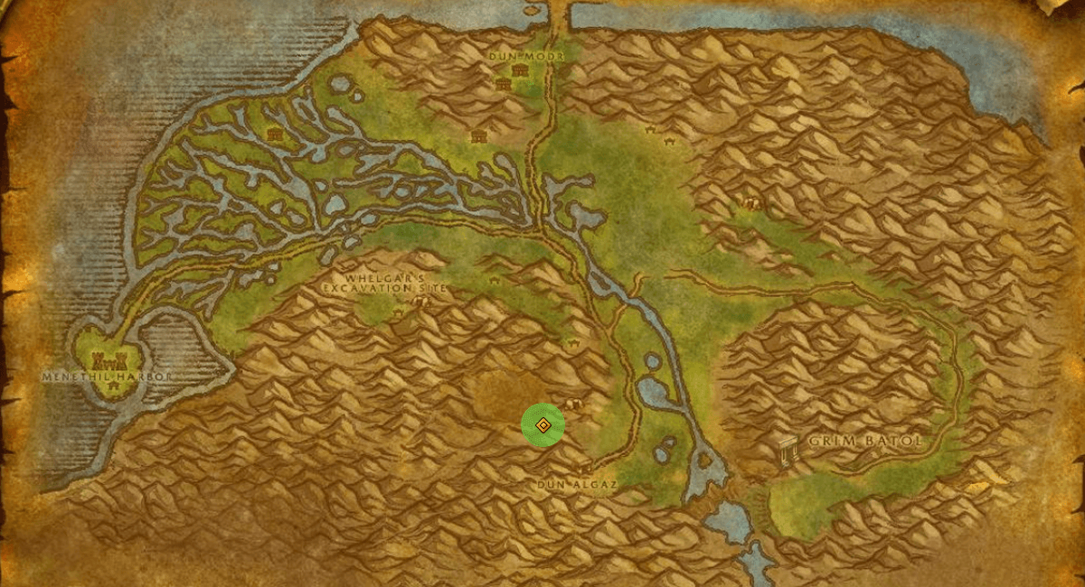 Excavation Site: Wetlands Location