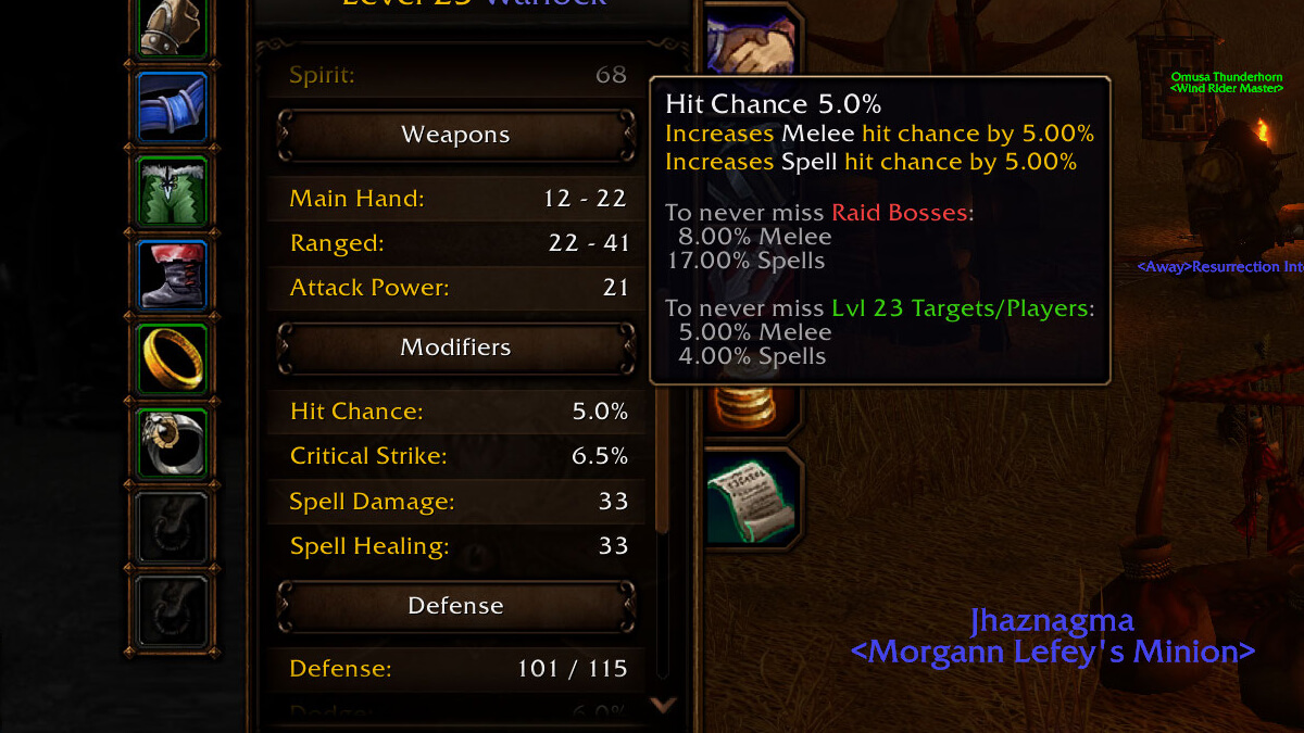 hit chance in spell book