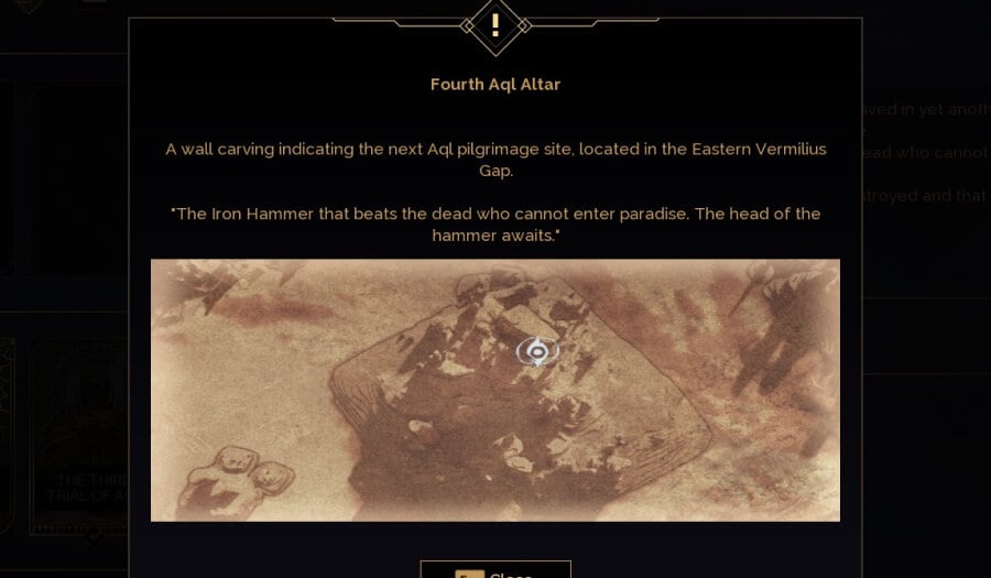 fourth trial of aql location close in game in game hint
