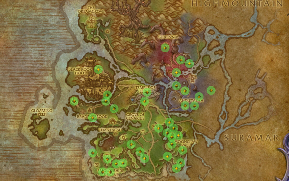 valsharah treasure locations