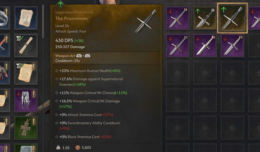 blood of dawnbreaker the prizewinner sword stats