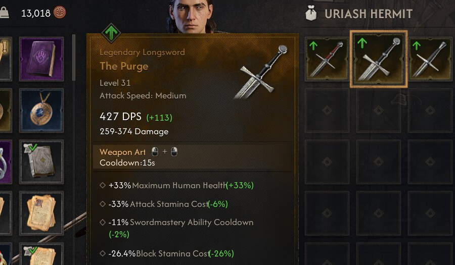 blood of dawnbreaker the purge sword stats