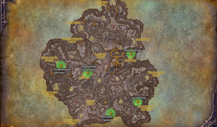 voidstorm lore obejct locations