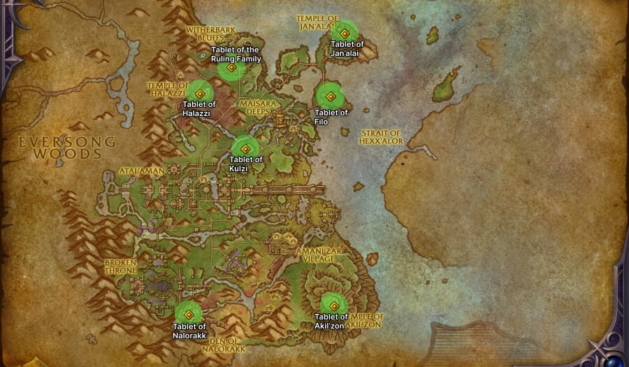 zulaman lore object locations