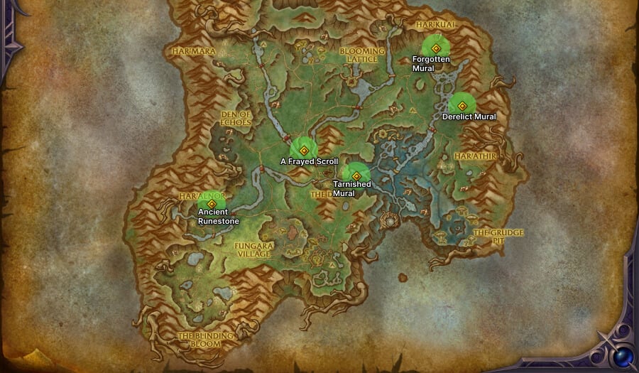 harandar lore object locations