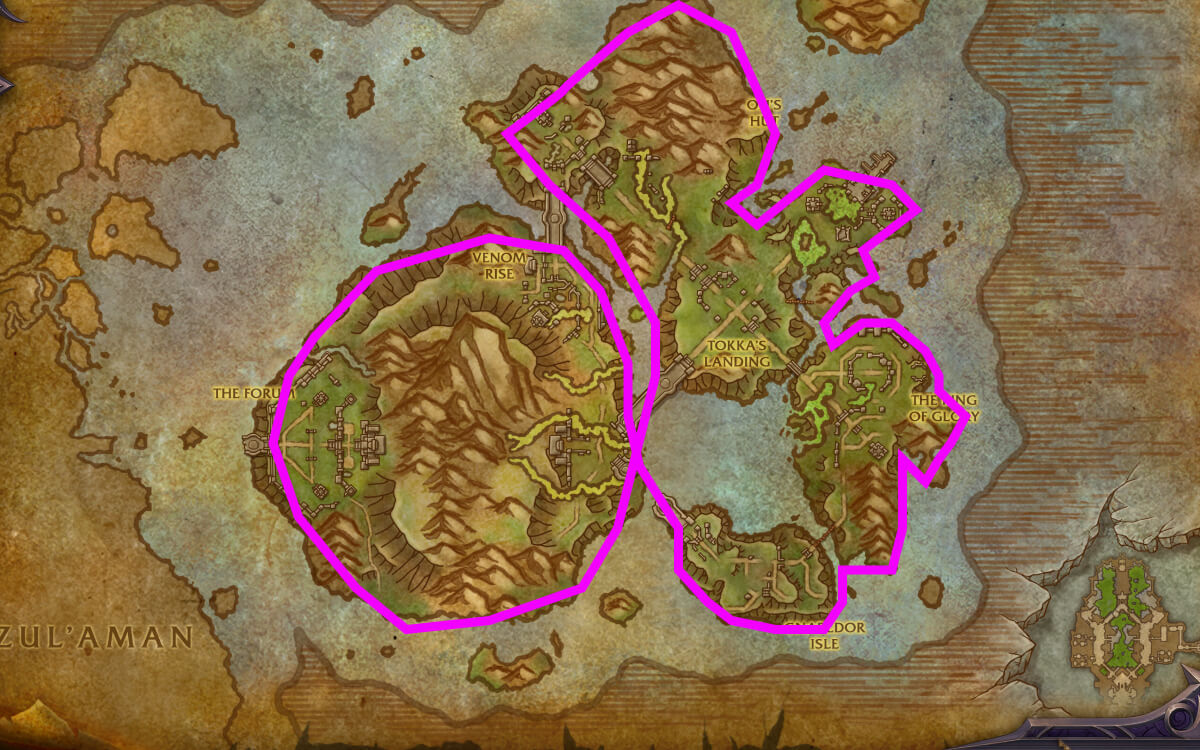 neutralized venom clots and cursebound globes farming routes