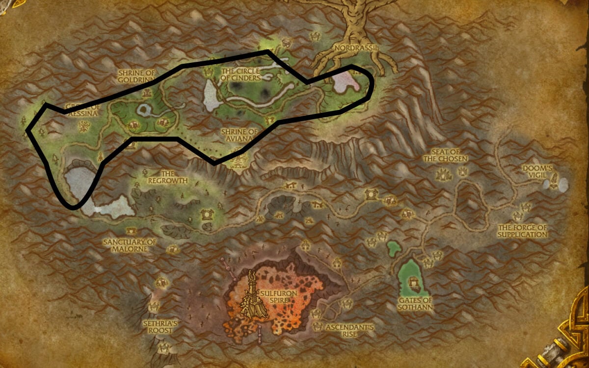 mount hyjal lumber route