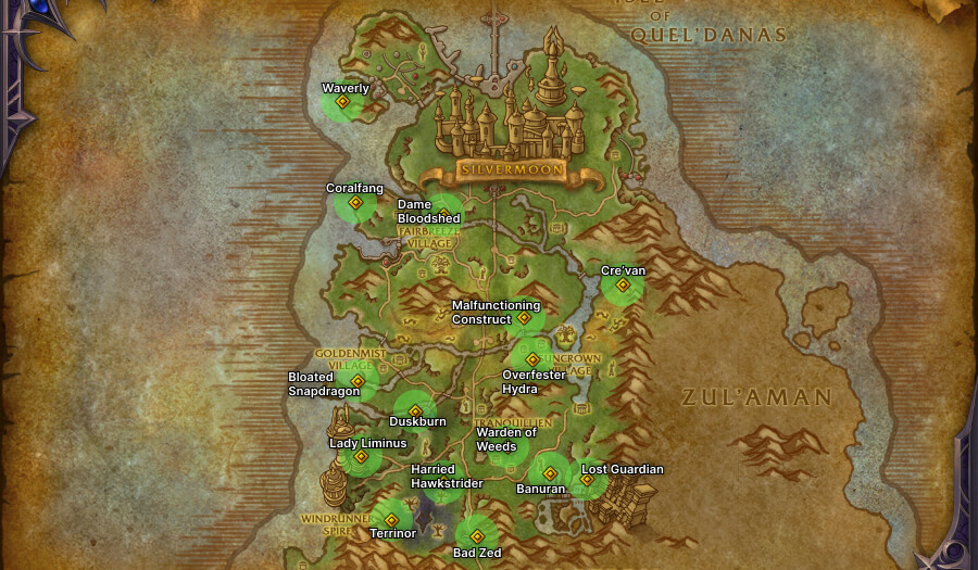 eversong woods rare locations