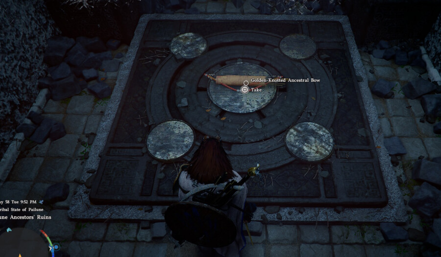 golden knotted ancestral bow