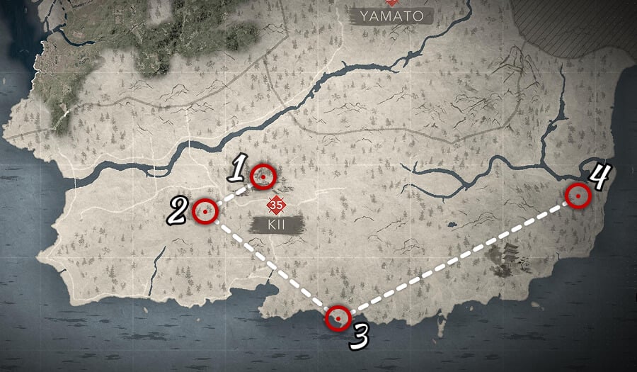 assassins creed shadows all hidden chest locations kii