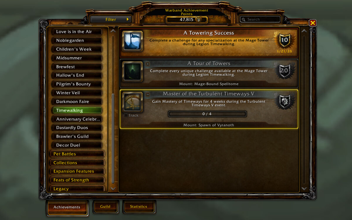 turbulent timeways v achievement