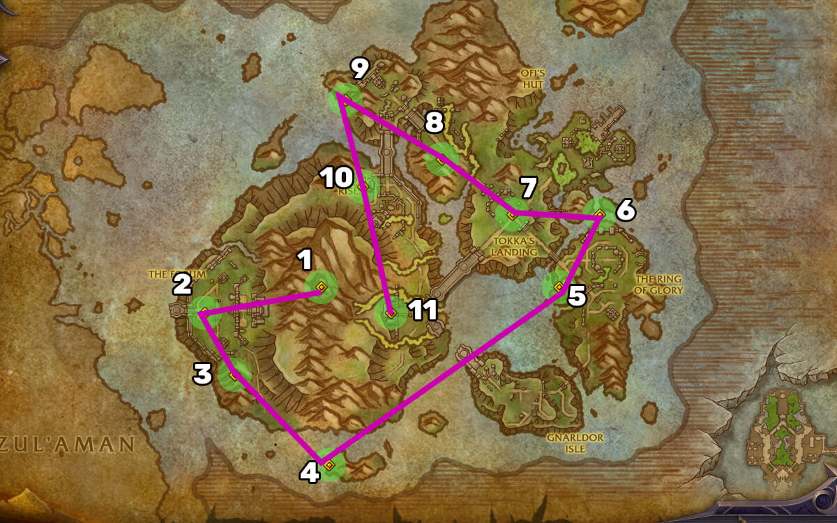 Coiled Isle skyriding glyph route