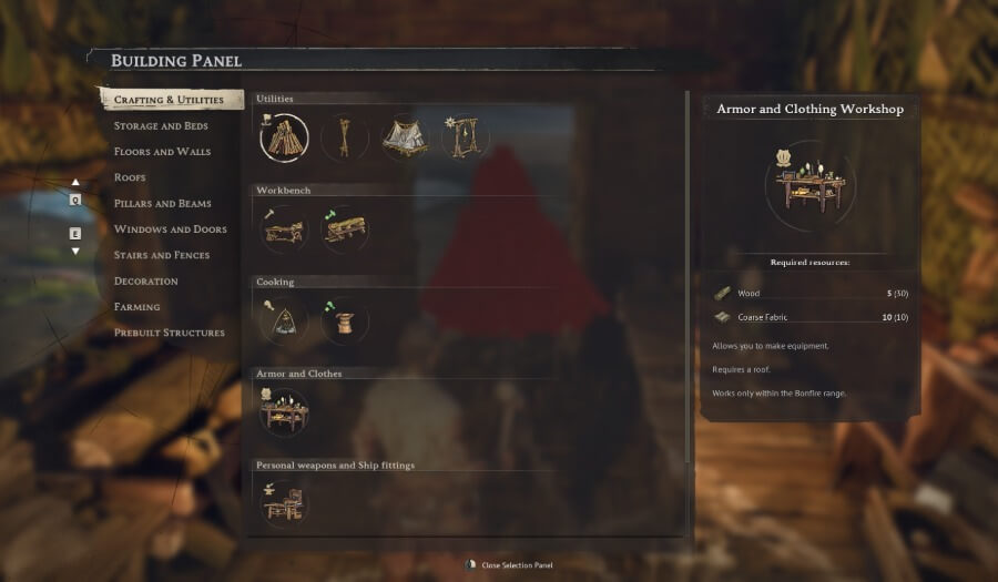 armor and clothing workshop recipe