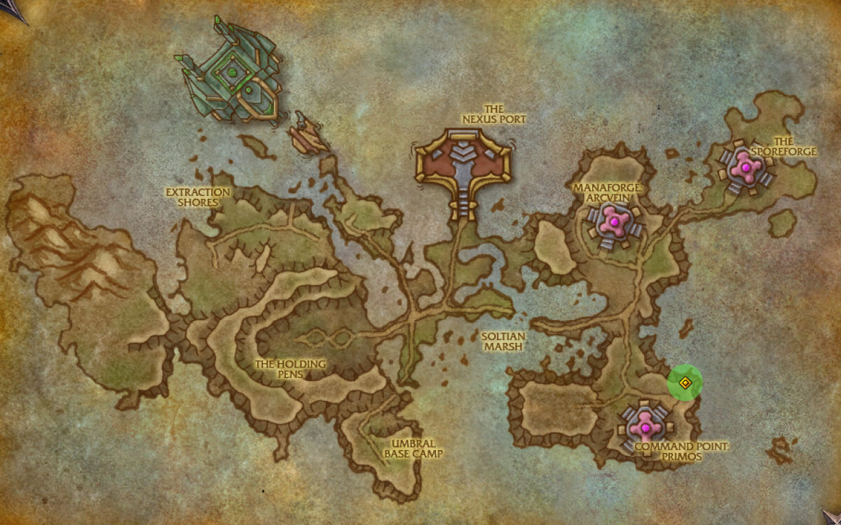 nexus captain lethir in naigtal map location